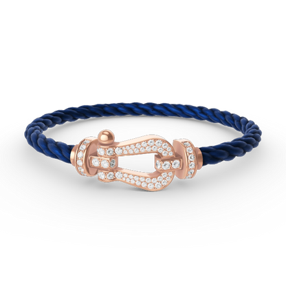 ˇGilded EraˇFORCE LARGE HORSESHOE FULL DIAMOND BRACELET ROSE GOLD