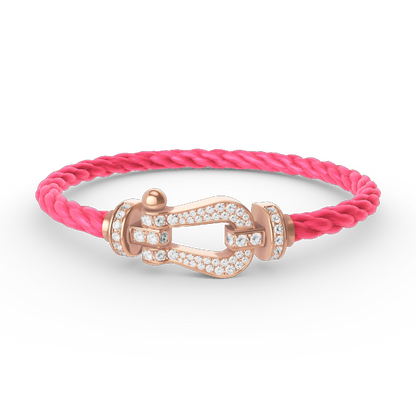 ˇGilded EraˇFORCE LARGE HORSESHOE FULL DIAMOND BRACELET ROSE GOLD
