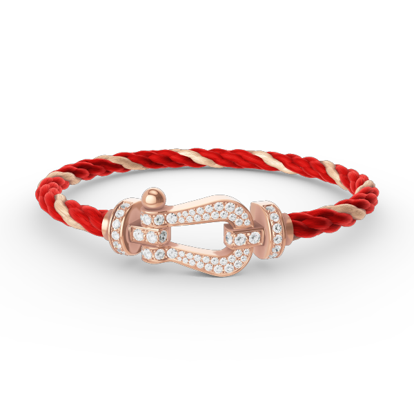 ˇGilded EraˇFORCE LARGE HORSESHOE FULL DIAMOND BRACELET ROSE GOLD