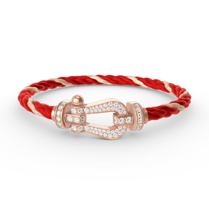 ˇGilded EraˇFORCE LARGE HORSESHOE FULL DIAMOND BRACELET ROSE GOLD