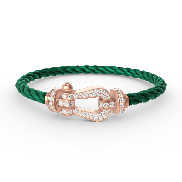 ˇGilded EraˇFORCE LARGE HORSESHOE FULL DIAMOND BRACELET ROSE GOLD