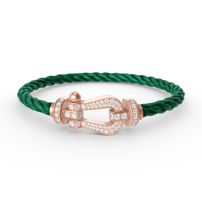 ˇGilded EraˇFORCE LARGE HORSESHOE FULL DIAMOND BRACELET ROSE GOLD