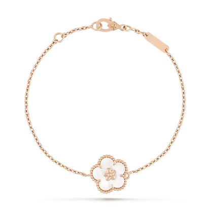 ˇGilded EraˇLUCKY WHITE MOP PLUM BLOSSOM  BRACELET