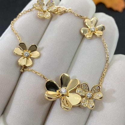 ˇGilded EraˇFRIVOLE GOLD 5 FLOWERS BRACELET