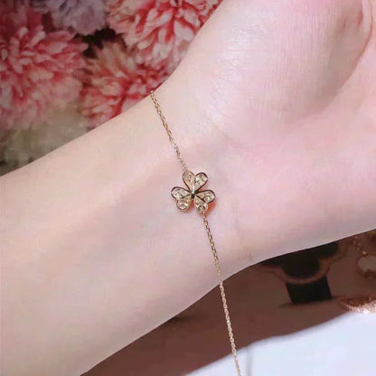 ˇGilded EraˇFRIVOLE GOLD FLOWER DIAMOND BRACELET