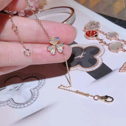 ˇGilded EraˇFRIVOLE GOLD FLOWER DIAMOND BRACELET