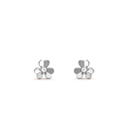 ˇGilded EraˇFRIVOLE MINI SILVER FLOWER EARRINGS