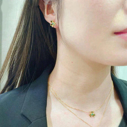 ˇGilded EraˇFRIVOLE  FLOWER MALACHITE EARRINGS