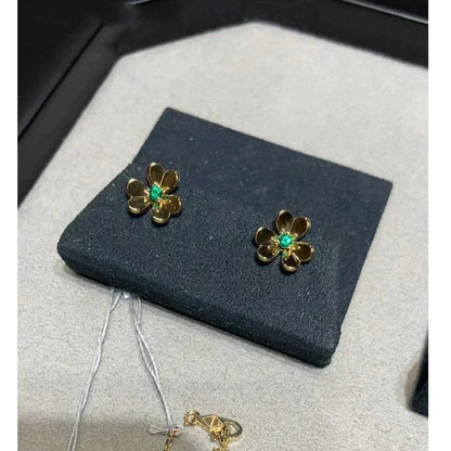 ˇGilded EraˇFRIVOLE  FLOWER MALACHITE EARRINGS