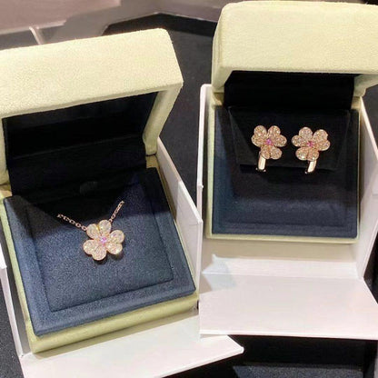 ˇGilded EraˇFRIVOLE PINK GOLD FLOWER DIAMOND EARRINGS