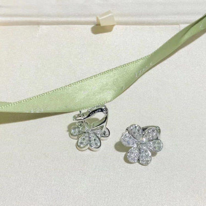 ˇGilded EraˇFRIVOLE SILVER FLOWER DIAMOND EARRINGS