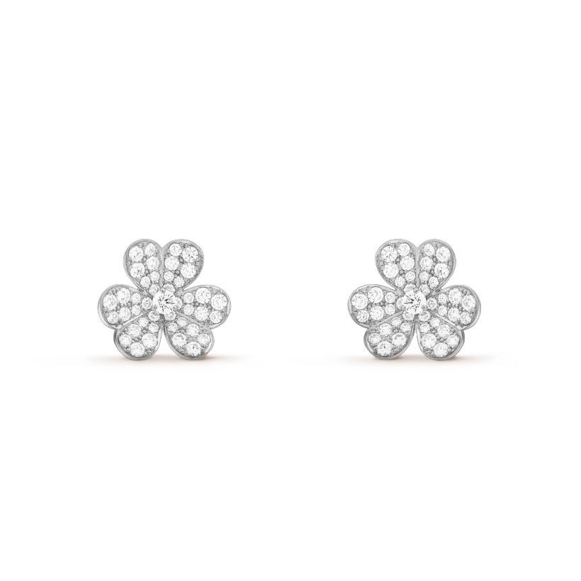 ˇGilded EraˇFRIVOLE SILVER FLOWER DIAMOND EARRINGS
