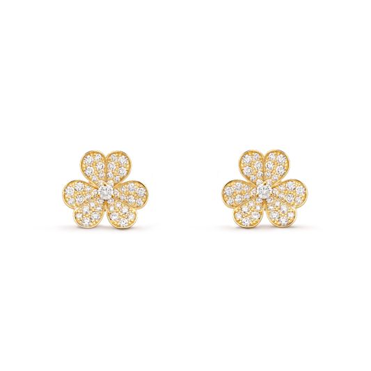 ˇGilded EraˇFRIVOLE GOLD FLOWER DIAMOND EARRINGS