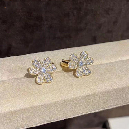 ˇGilded EraˇFRIVOLE GOLD FLOWER DIAMOND EARRINGS