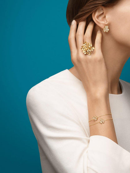 ˇGilded EraˇFRIVOLE GOLD FLOWER DIAMOND EARRINGS