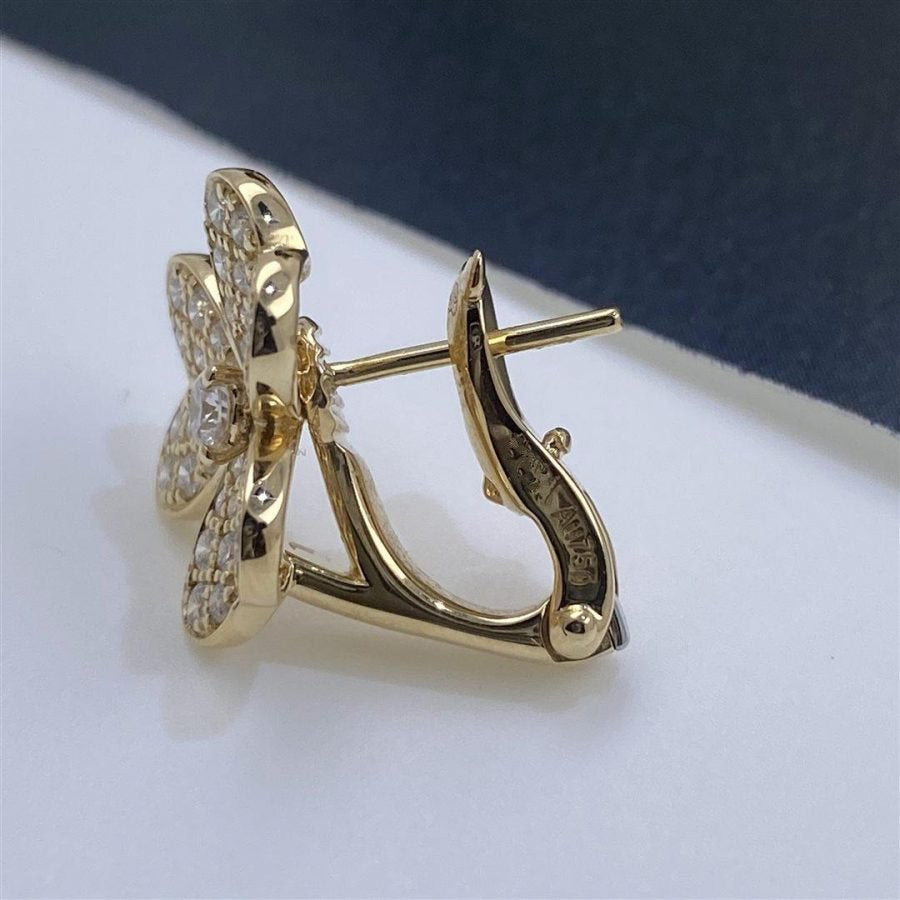 ˇGilded EraˇFRIVOLE GOLD FLOWER DIAMOND EARRINGS