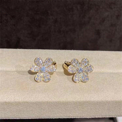 ˇGilded EraˇFRIVOLE GOLD FLOWER DIAMOND EARRINGS