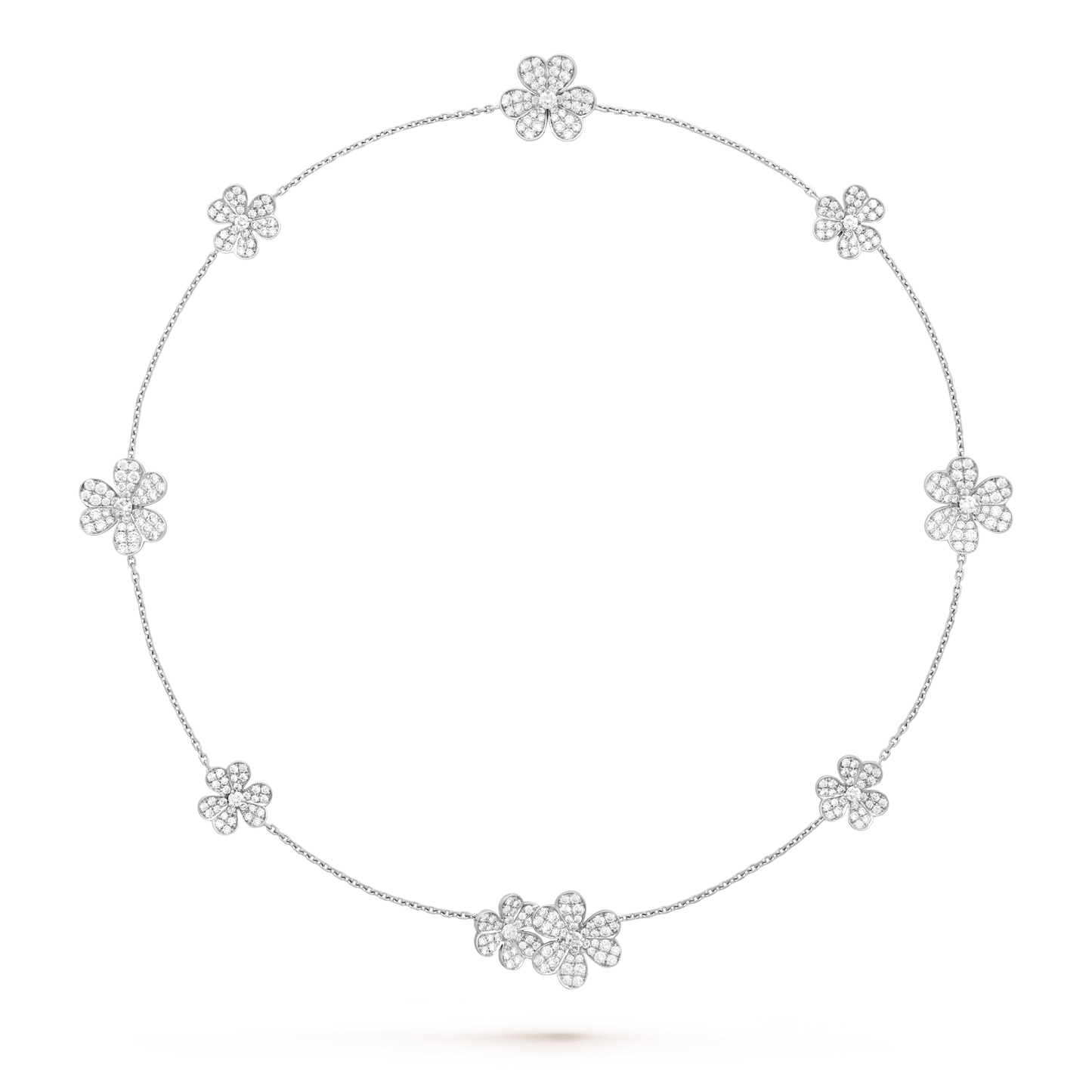 ˇGilded EraˇFRIVOLE SILVER 9 FLOWERS NECKLACE