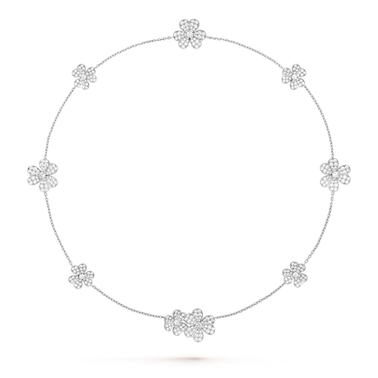 ˇGilded EraˇFRIVOLE SILVER 9 FLOWERS NECKLACE
