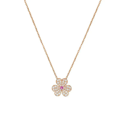 ˇGilded EraˇFRIVOLE ROSE GOLD FLOWER DIAMOND NECKLACE