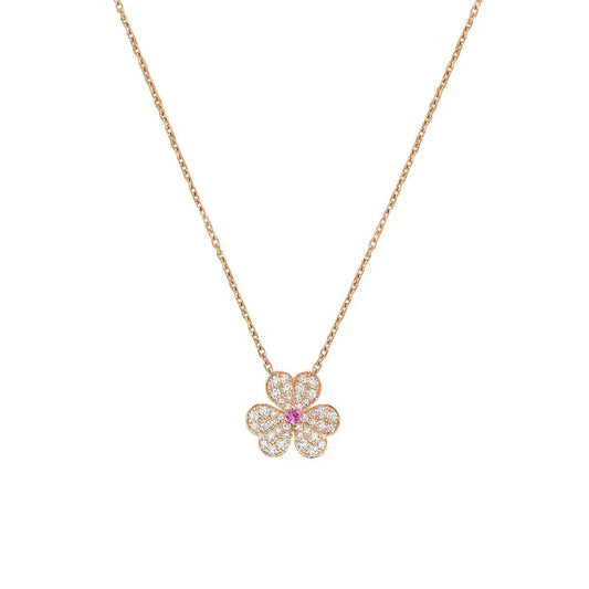 ˇGilded EraˇFRIVOLE ROSE GOLD FLOWER DIAMOND NECKLACE