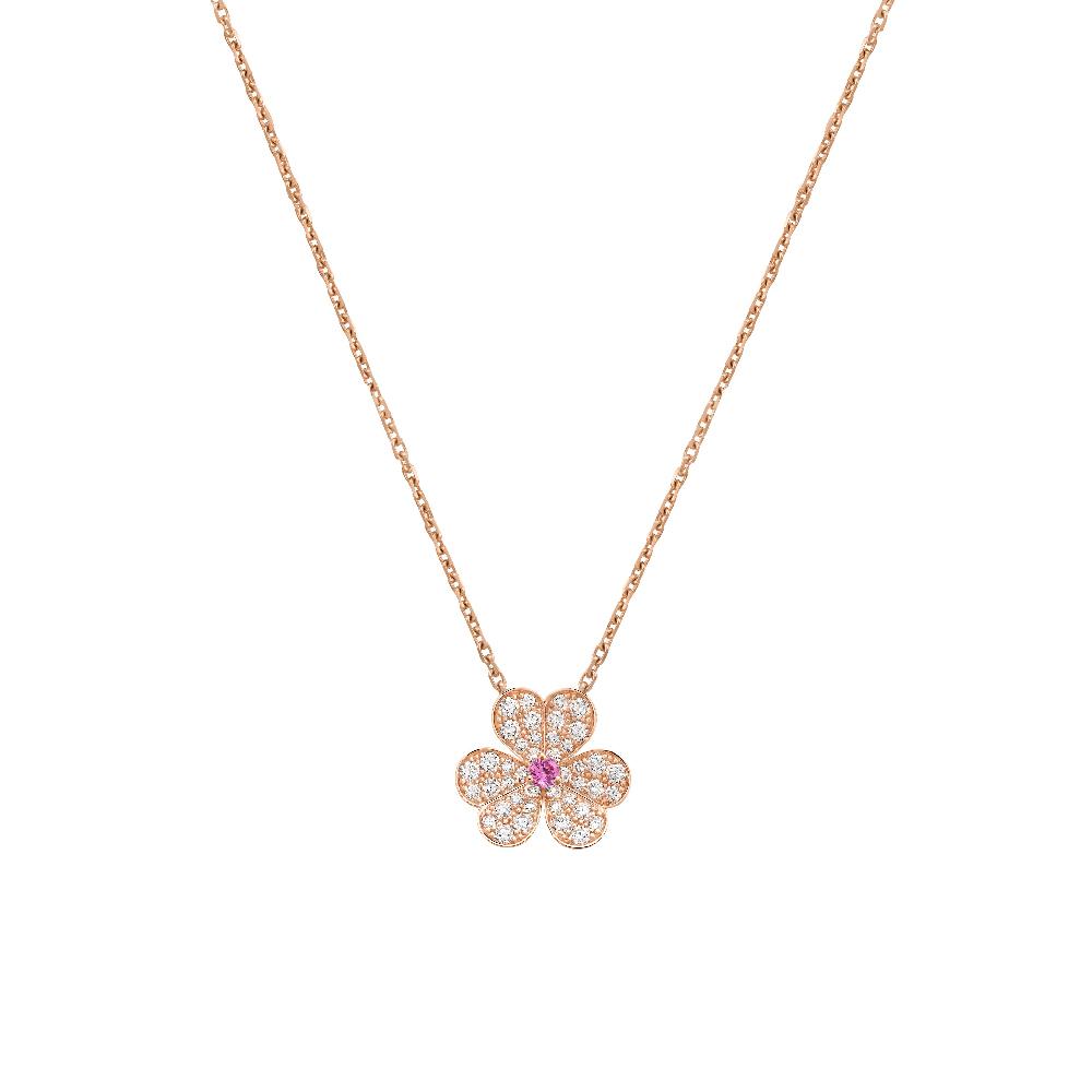 ˇGilded EraˇFRIVOLE ROSE GOLD FLOWER DIAMOND NECKLACE
