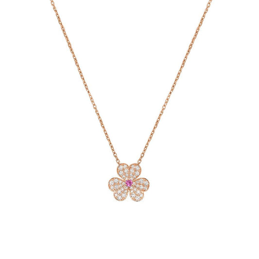 ˇGilded EraˇFRIVOLE ROSE GOLD FLOWER DIAMOND NECKLACE