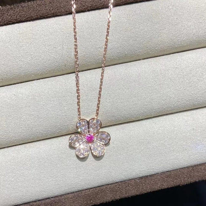 ˇGilded EraˇFRIVOLE ROSE GOLD FLOWER DIAMOND NECKLACE