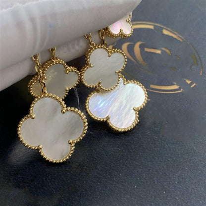 ˇGilded EraˇCLOVER EARRINGS WHITE MOP 4 MOTIFS GOLD