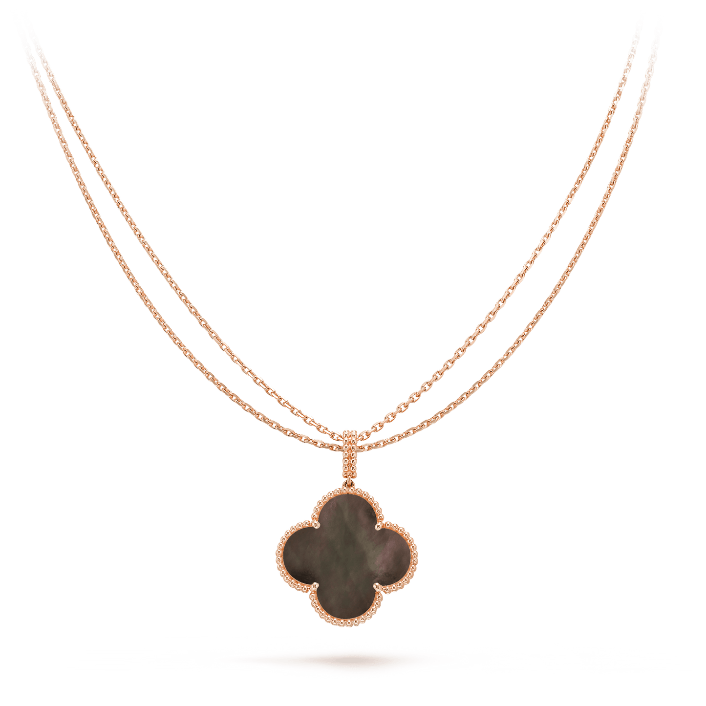 ˇGilded EraˇCLOVER 25MM GOLD DARK MOP BIG CLOVER NECKLACE