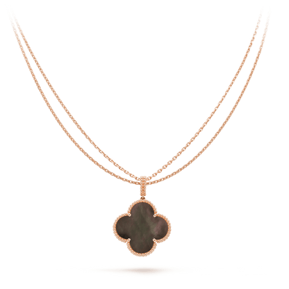ˇGilded EraˇCLOVER 25MM GOLD DARK MOP BIG CLOVER NECKLACE