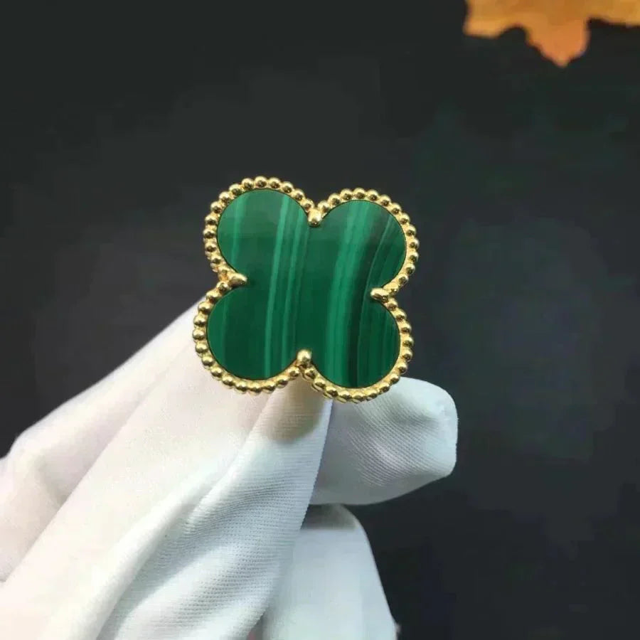 ˇGilded EraˇCLOVER MALACHITE RING