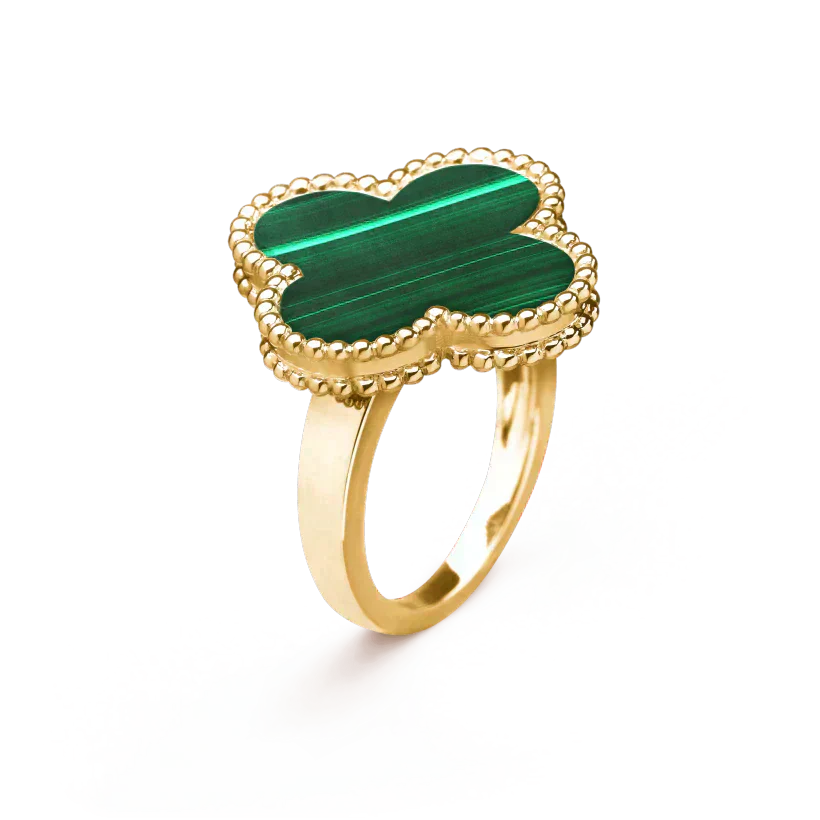 ˇGilded EraˇCLOVER MALACHITE RING
