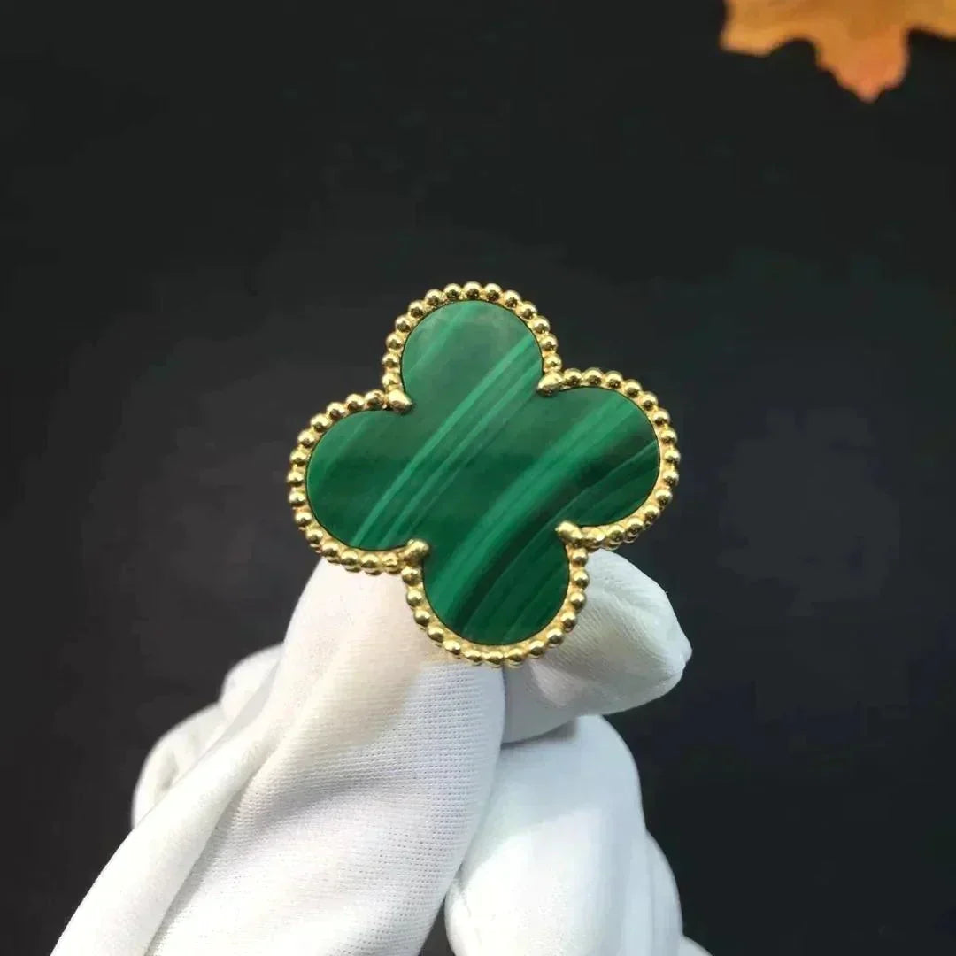 ˇGilded EraˇCLOVER MALACHITE RING