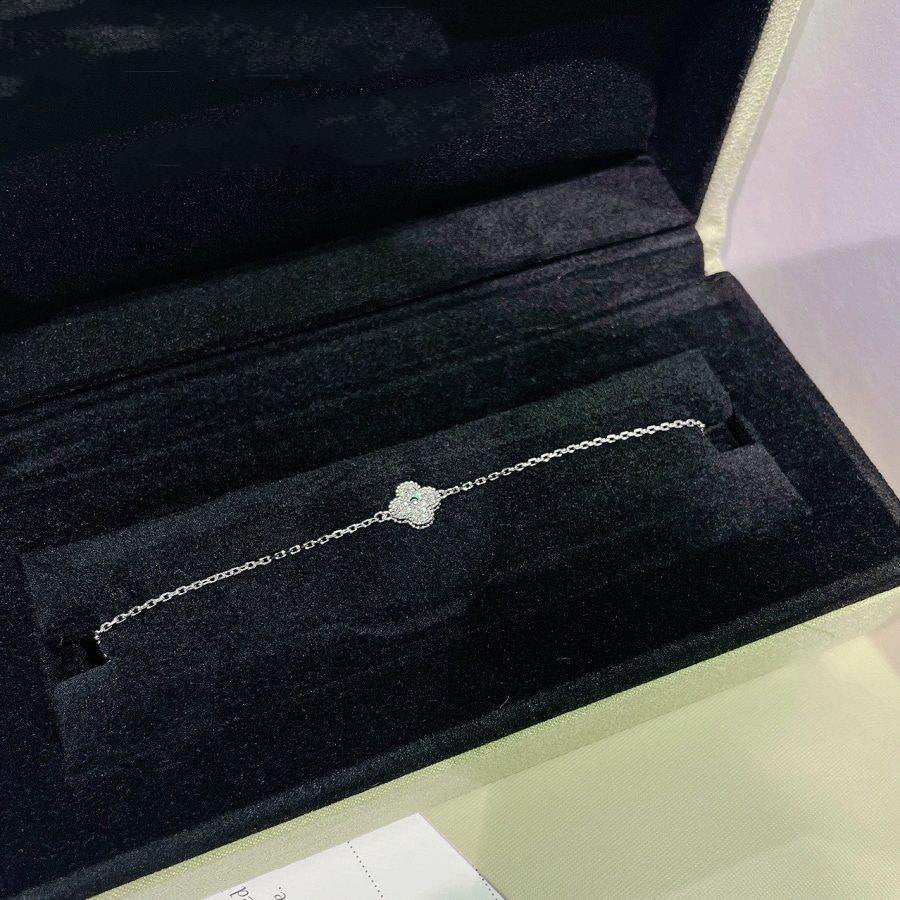 ˇGilded EraˇCLOVER  SINGLE FLOWER BRACELET SILVER