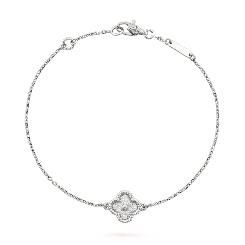 ˇGilded EraˇCLOVER  SINGLE FLOWER BRACELET SILVER