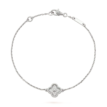 ˇGilded EraˇCLOVER  SINGLE FLOWER BRACELET SILVER