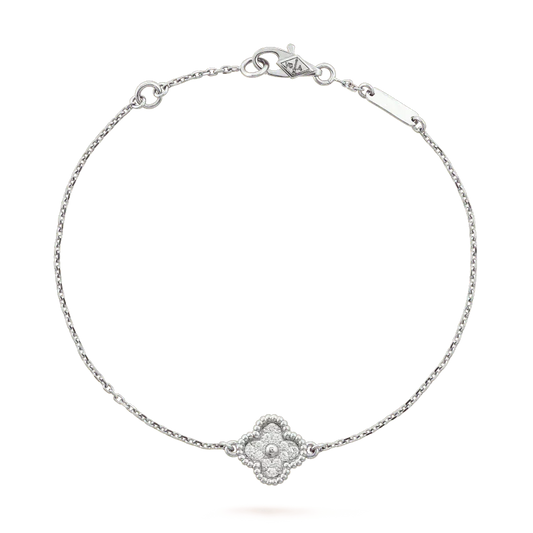 ˇGilded EraˇCLOVER  SINGLE FLOWER BRACELET SILVER