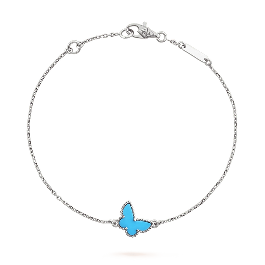 ˇGilded EraˇBUTTERFLY TURQUOISE BUTTERFLY BRACELET SILVER