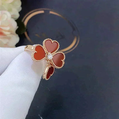 ˇGilded EraˇSWEET CLOVER CARNELIAN RING