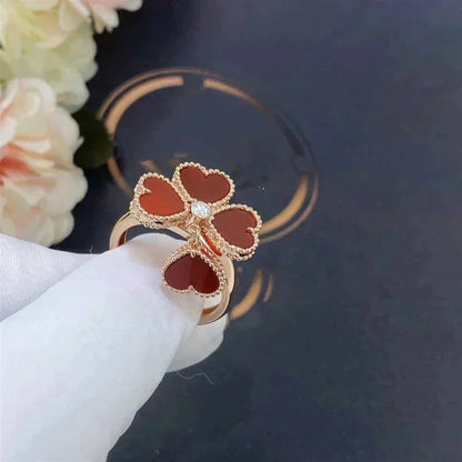 ˇGilded EraˇSWEET CLOVER CARNELIAN RING