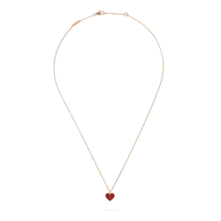 ˇGilded EraˇSWEET CLOVER CARNELIAN HEART NECKLACE