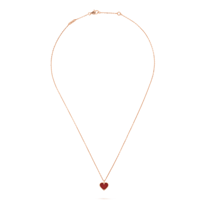 ˇGilded EraˇSWEET CLOVER CARNELIAN HEART NECKLACE