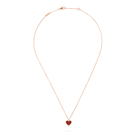 ˇGilded EraˇSWEET CLOVER CARNELIAN HEART NECKLACE