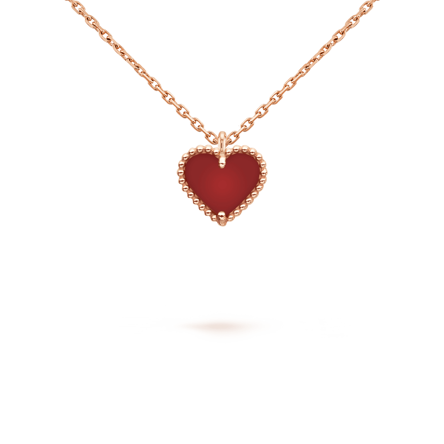 ˇGilded EraˇSWEET CLOVER CARNELIAN HEART NECKLACE