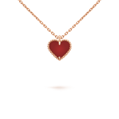 ˇGilded EraˇSWEET CLOVER CARNELIAN HEART NECKLACE