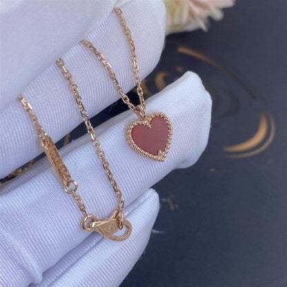 ˇGilded EraˇSWEET CLOVER CARNELIAN HEART NECKLACE
