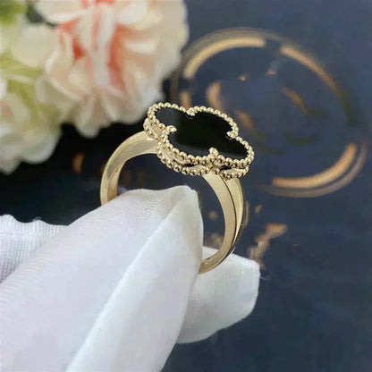 ˇGilded EraˇCLOVER ONYX RING