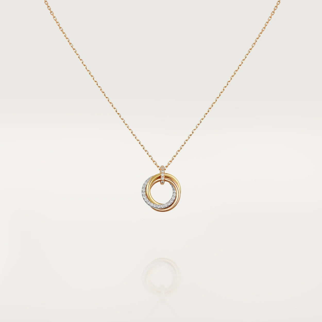 ˇGilded EraˇTRINITY NECKLACE SILVER GOLD PINK GOLD DIAMONDS