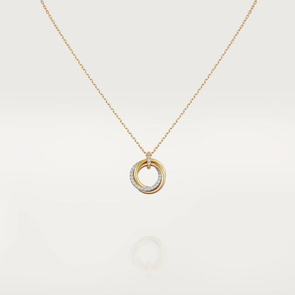 ˇGilded EraˇTRINITY NECKLACE SILVER GOLD PINK GOLD DIAMONDS